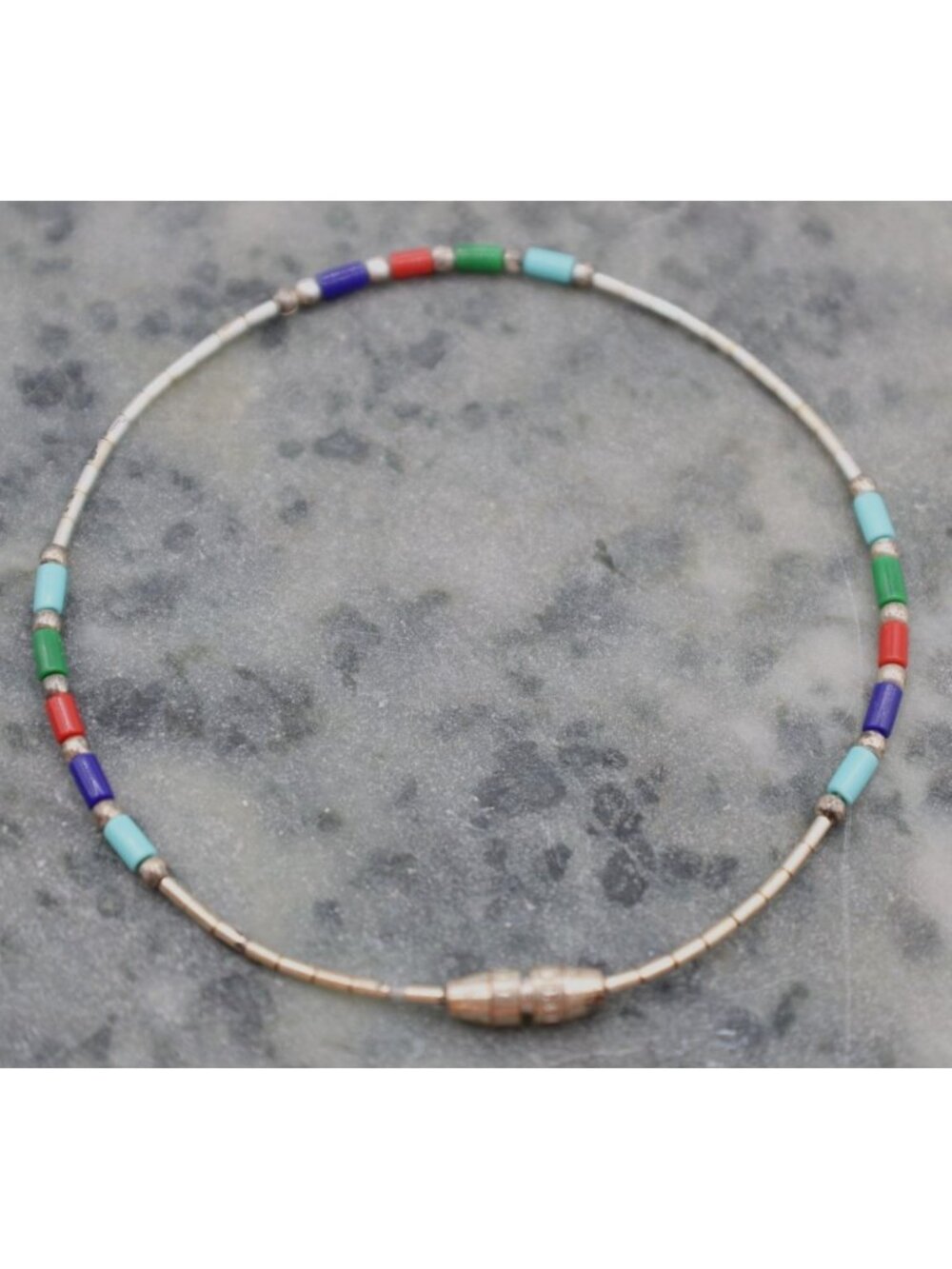 Liquid Sterling Silver Bracelet Stone Beads Barrel Closure 925forher Size 6 3/4"
